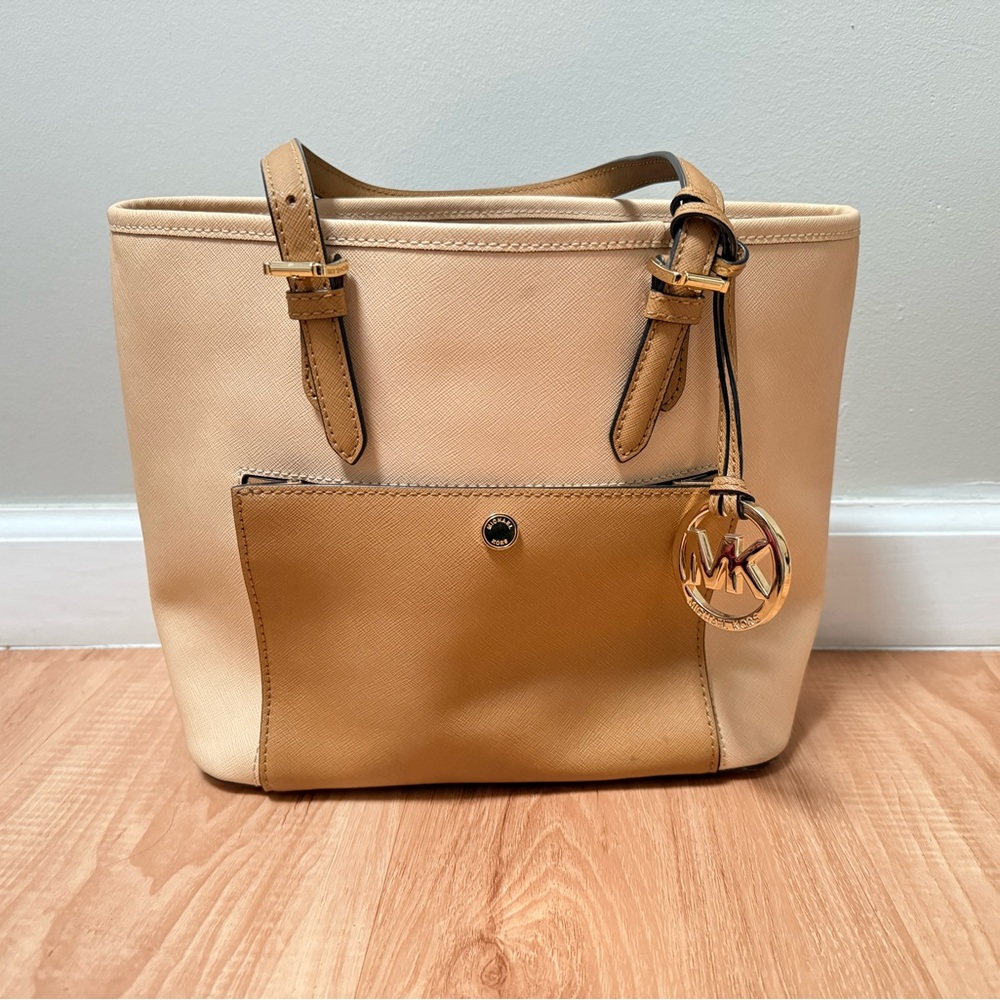 Michael Kors Beige and Tan Tote Bag